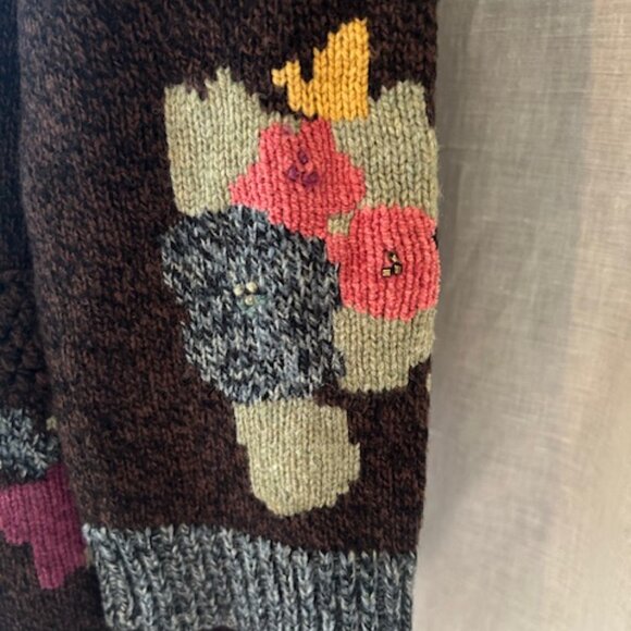 Vintage Sparrow Anthropologie Lambswool "Yellow Brick Road" Duster Cardigan - Picture 7 of 14